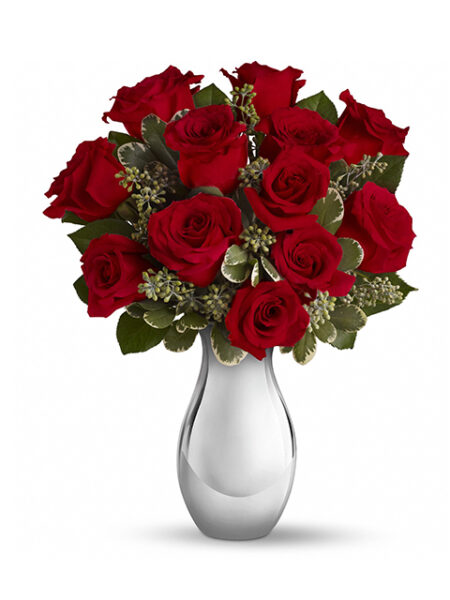 bouquet di 12 roselline rosse